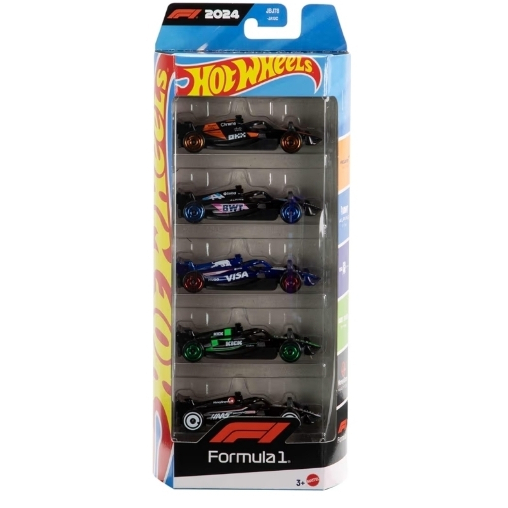 Hot Wheels Formula 1 Racing Toy Cars Set 5 Pack